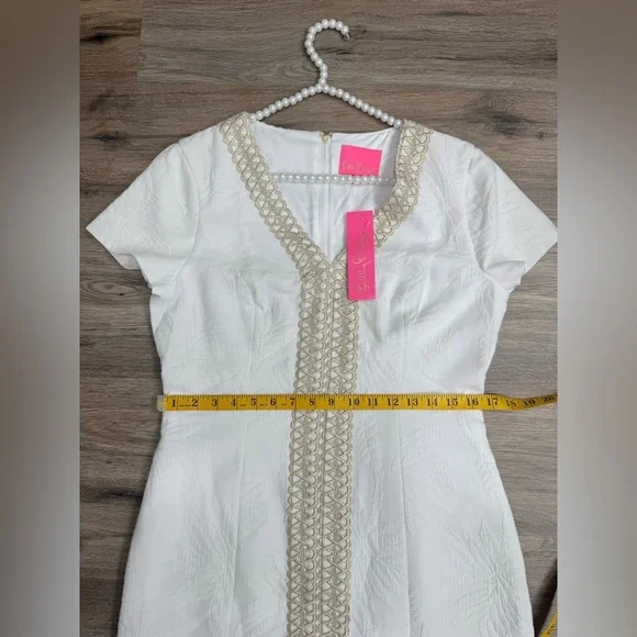 NWT Lilly Pulitzer Arie Stretch Shift Dress - Resort White Palm Paradise Sz 10 - Picture 10 of 11